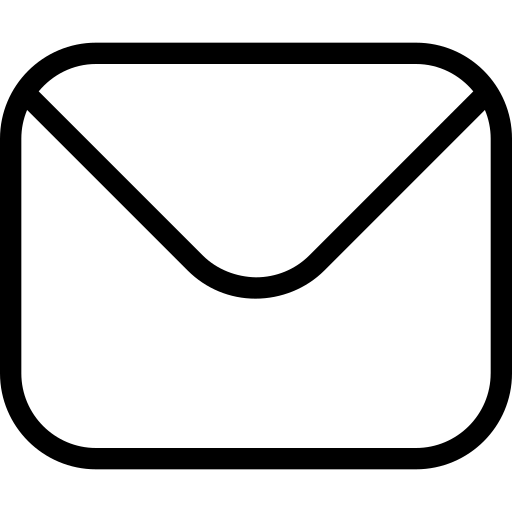 Schwarzes Briefumschlag-Symbol – Symbol für E-Mail oder Kontaktaufnahme.